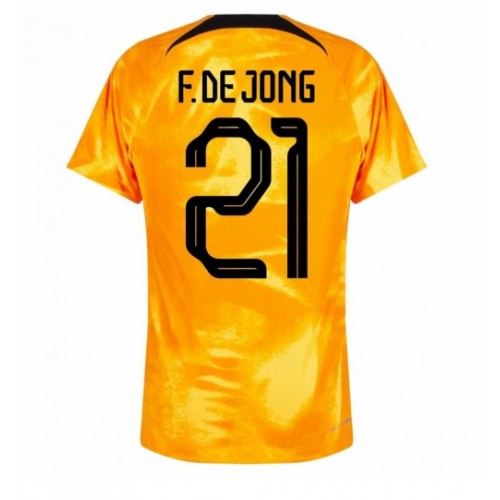 Nederland Frenkie de Jong #21 Hjemmedrakt VM 2022 Kortermet